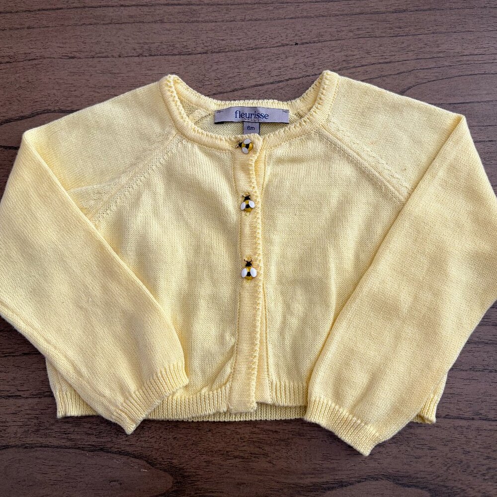 Fleurisse Betsy Sunset Beach Cardigan With Bee Buttons 6 M